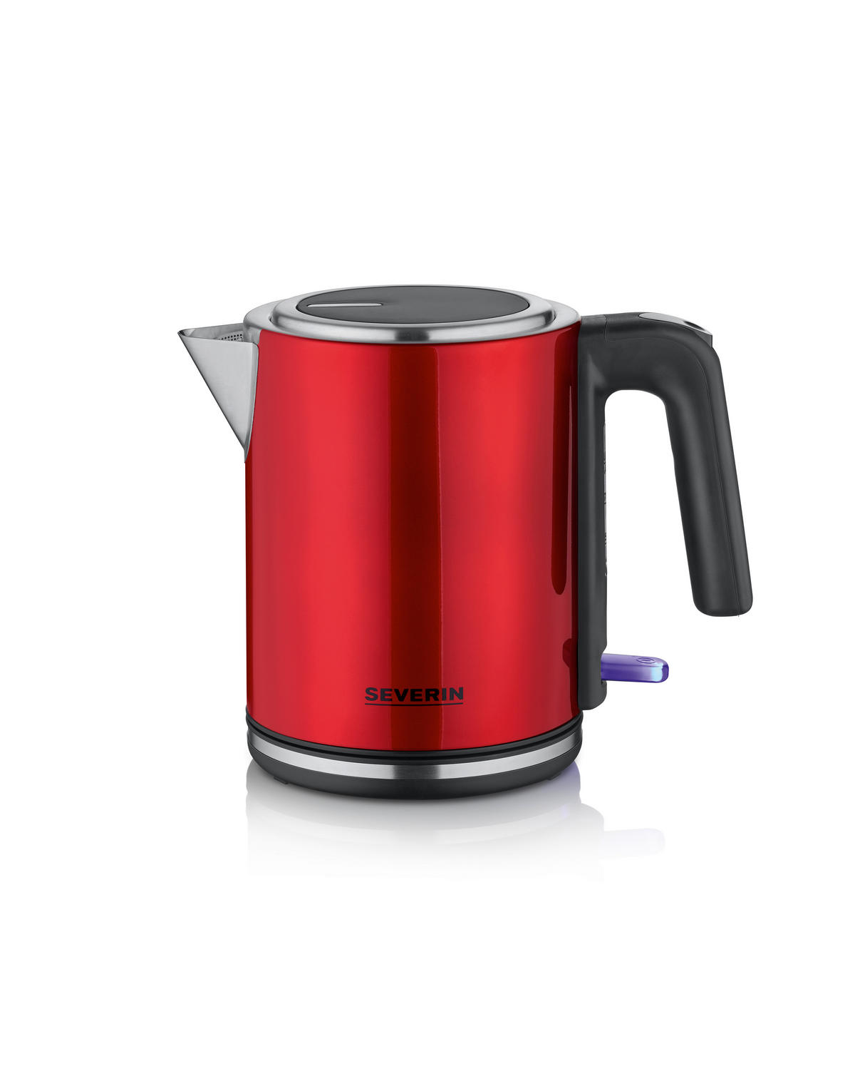 WASSERKOCHER 1 l  - Edelstahlfarben/Rot, Kunststoff/Metall (14/19.8/22,5cm) - Severin