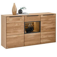 SIDEBOARD  in 150/80/40 cm  - Eichefarben/Schwarz, Trend, Glas/Holz (150/80/40cm) - SetOne by Musterring