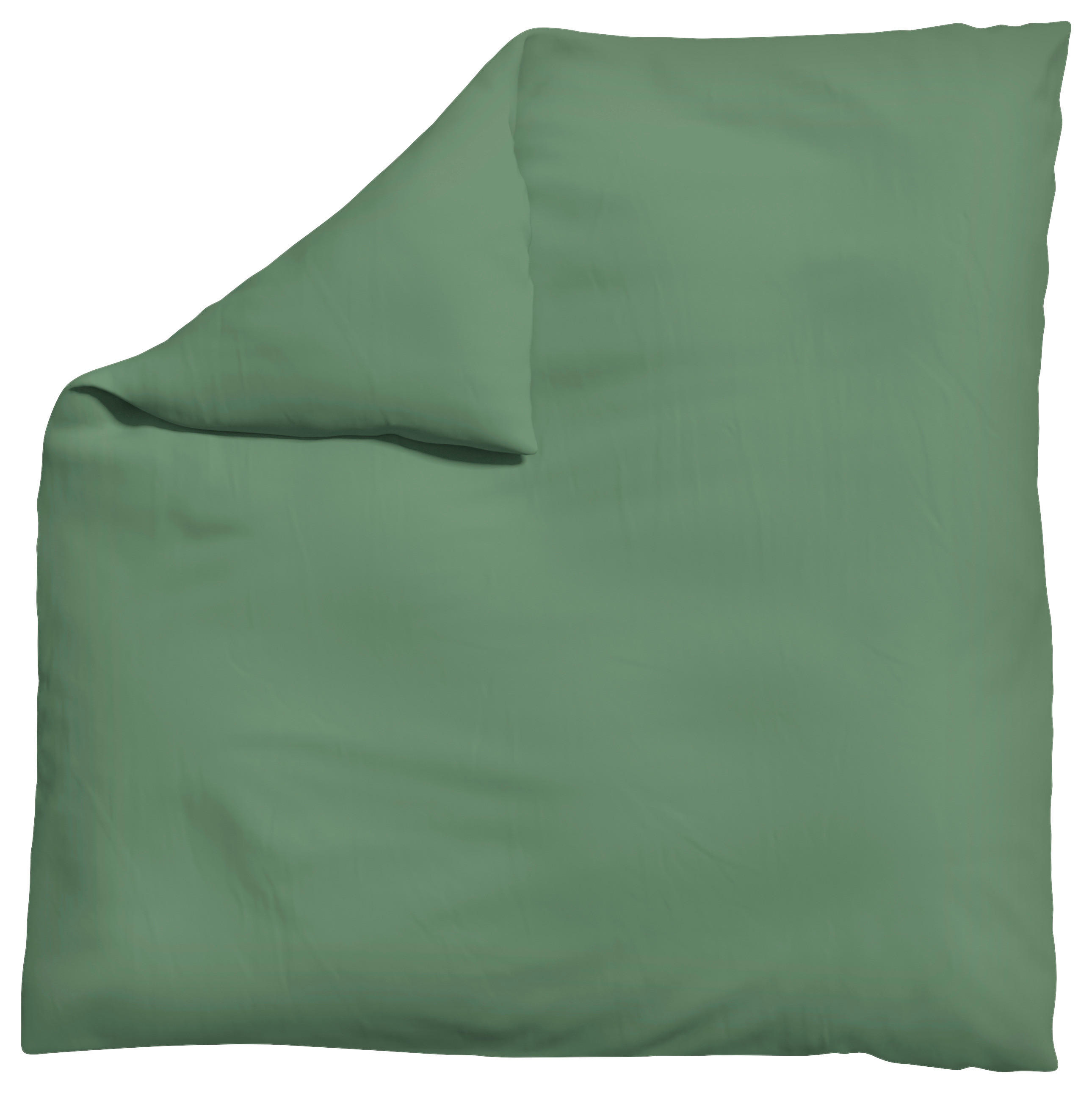 Schlafgut Bettdeckenbezug Woven Satin Grün 200x200 cm