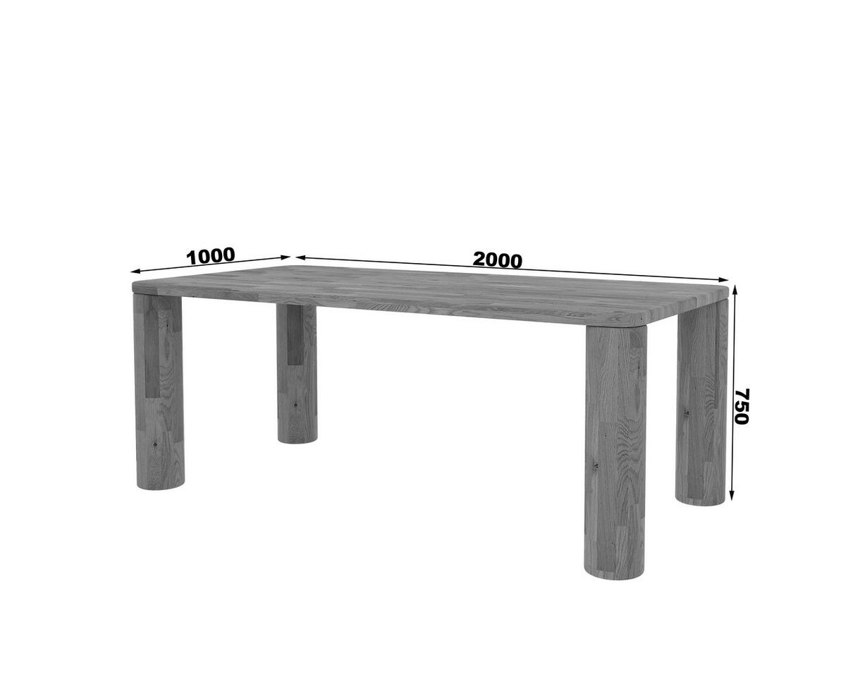 JEDILNA MIZA, masivno hrast  - Design, les (200/100/75cm) - Linea Natura