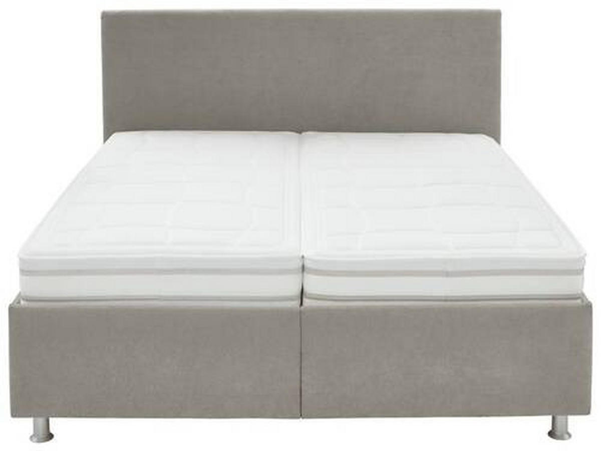 POLSTERBETT Matratze, gepolstertes Kopfteil, Lattenrost, Bettkasten 160/200 cm  in Beige  - Beige/Alufarben, Design, Holz/Holzwerkstoff (160/200cm) - Beldomo - Sleep