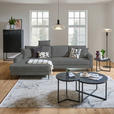ECKSOFA Grau Cord Zierkissen, Rückenkissen, Rücken echt  - Schwarz/Grau, KONVENTIONELL, Textil/Metall (173/276cm) - Carryhome