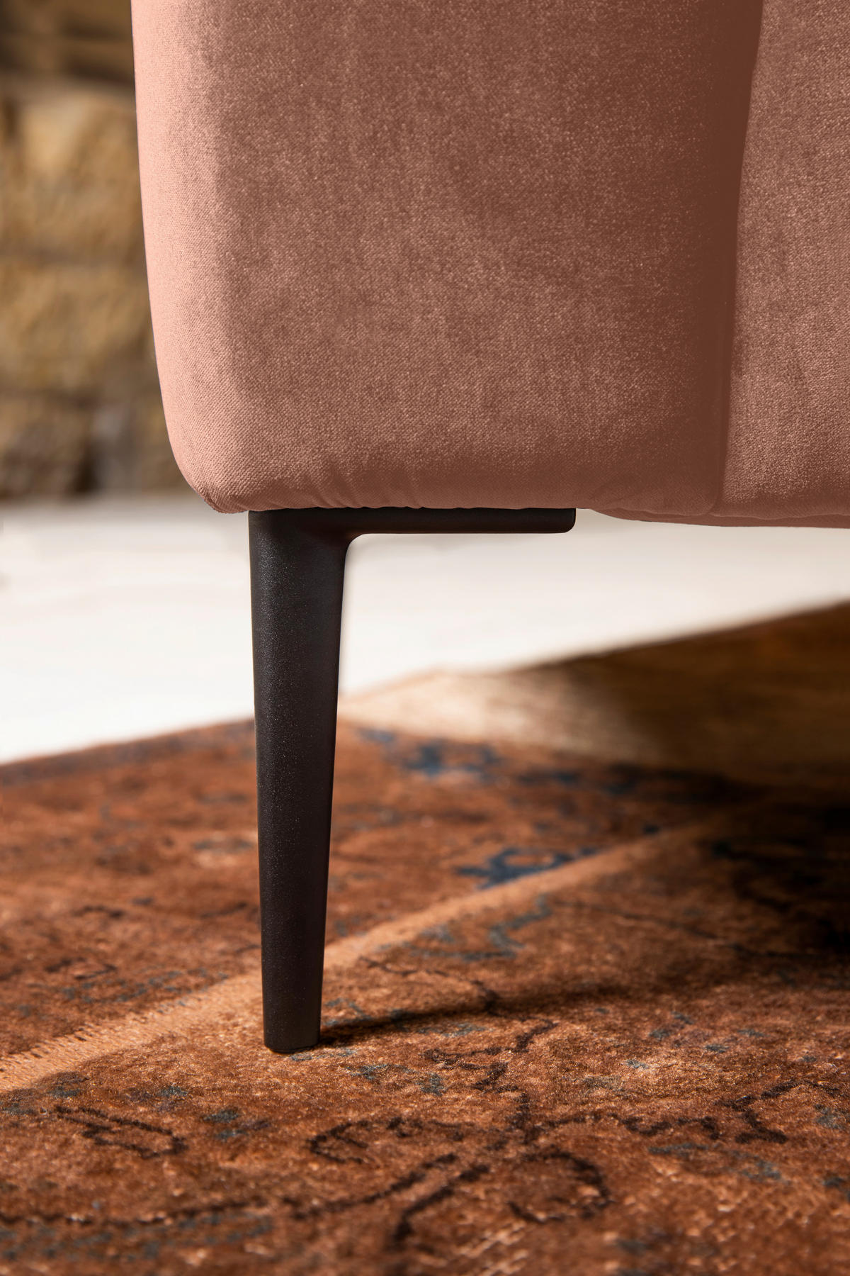 TŘÍMÍSTNÁ POHOVKA, textil, měděné barvy - měděné barvy/černá, Moderní, kov/textil (250/76/86cm) - W.Schillig