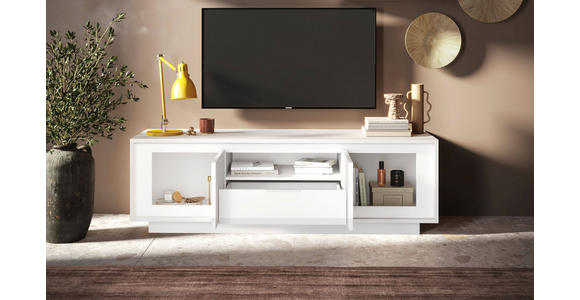 TV-ELEMENT Weiß 180/58/50 cm - Alufarben/Weiß, MODERN, Holzwerkstoff/Metall (180/58/50cm) - Carryhome