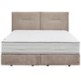 BOXSPRINGBETT 160/200 cm,  in Creme, Matratze, H2 + H2 = mittel  - Creme/Schwarz, Design, Kunststoff/Textil (160/200cm) - Dieter Knoll