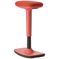 BÜROHOCKER Schwarz, Koralle  - Koralle/Schwarz, Basics, Kunststoff/Textil (44/25/50-75cm) - Dauphin