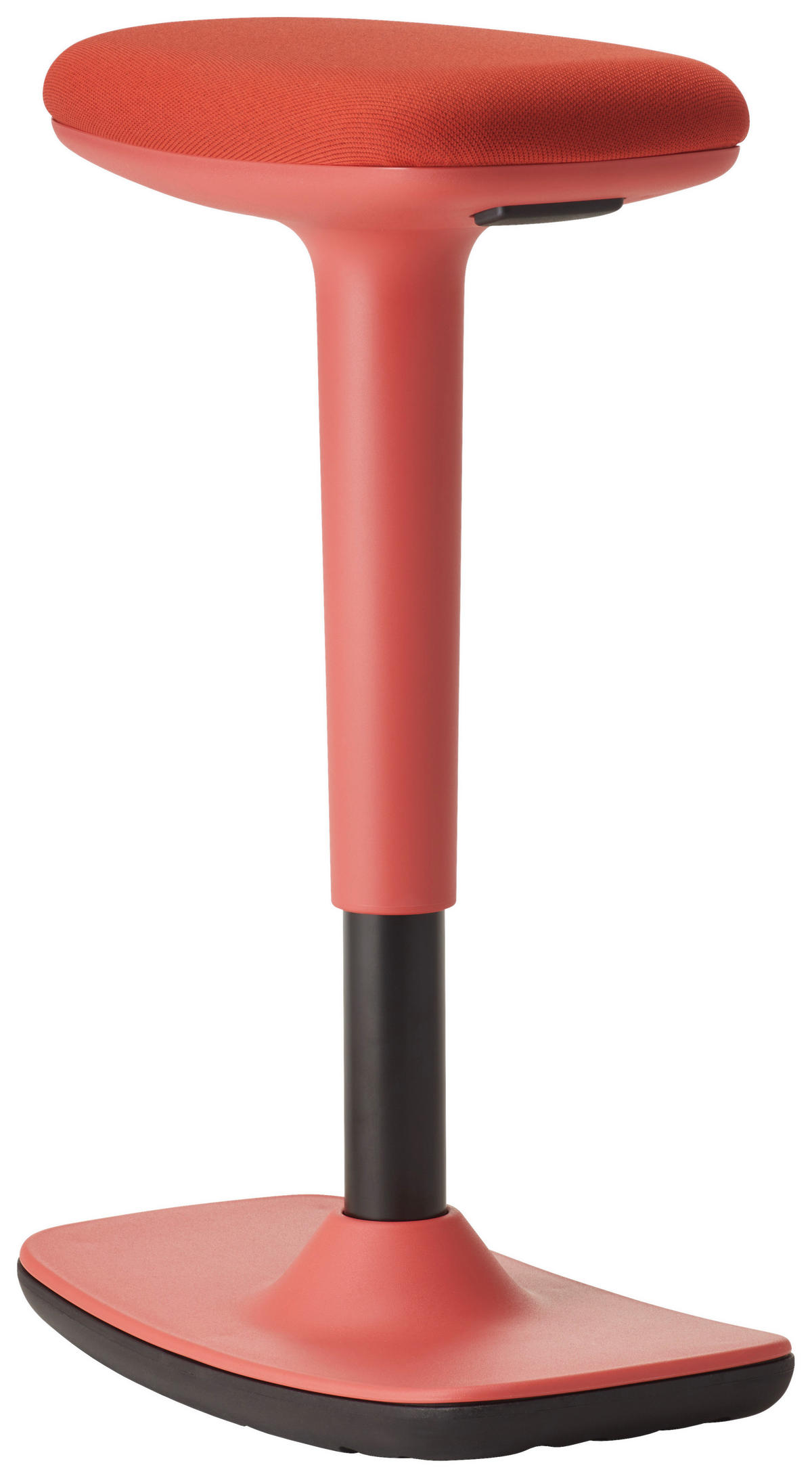BÜROHOCKER Schwarz, Koralle  - Koralle/Schwarz, Basics, Kunststoff/Textil (44/25/50-75cm) - Dauphin