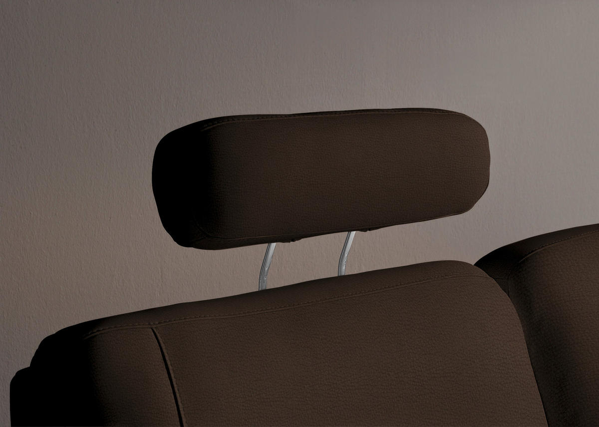 WOHNLANDSCHAFT Echtleder Dunkelbraun  - Dunkelbraun/Alufarben, Konventionell, Leder/Metall (165/329/239cm) - Beldomo Premium