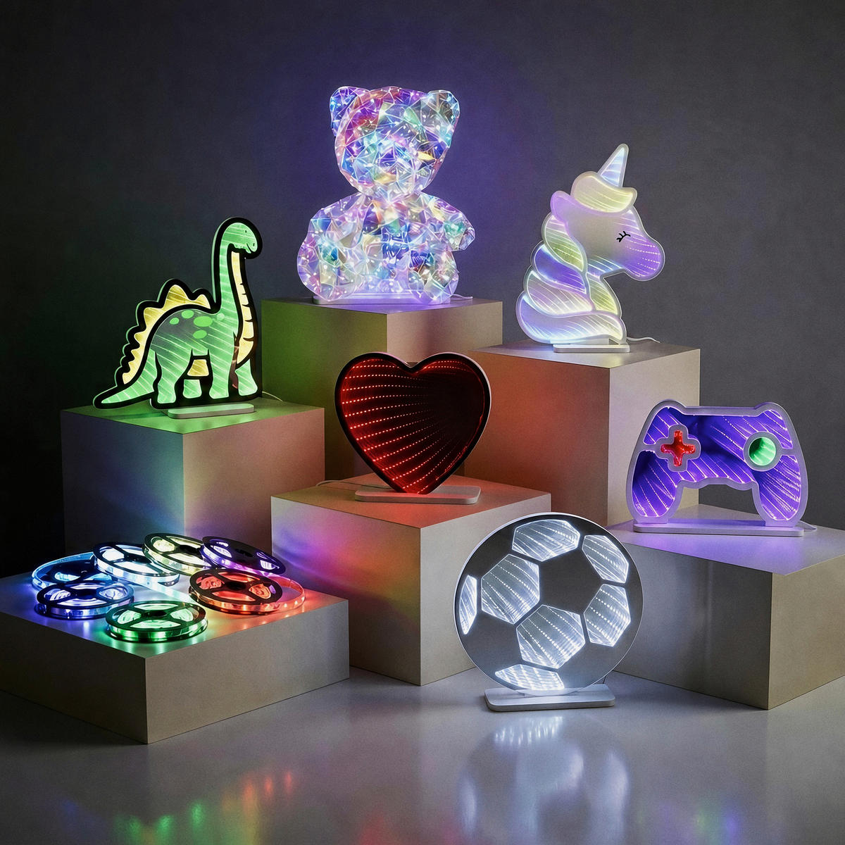 LED-DEKOLEUCHTE Dinosaur 30,5/33,4 cm  - Gelb/Grün, Design, Kunststoff/Metall (30,5/33,4cm) - Novel