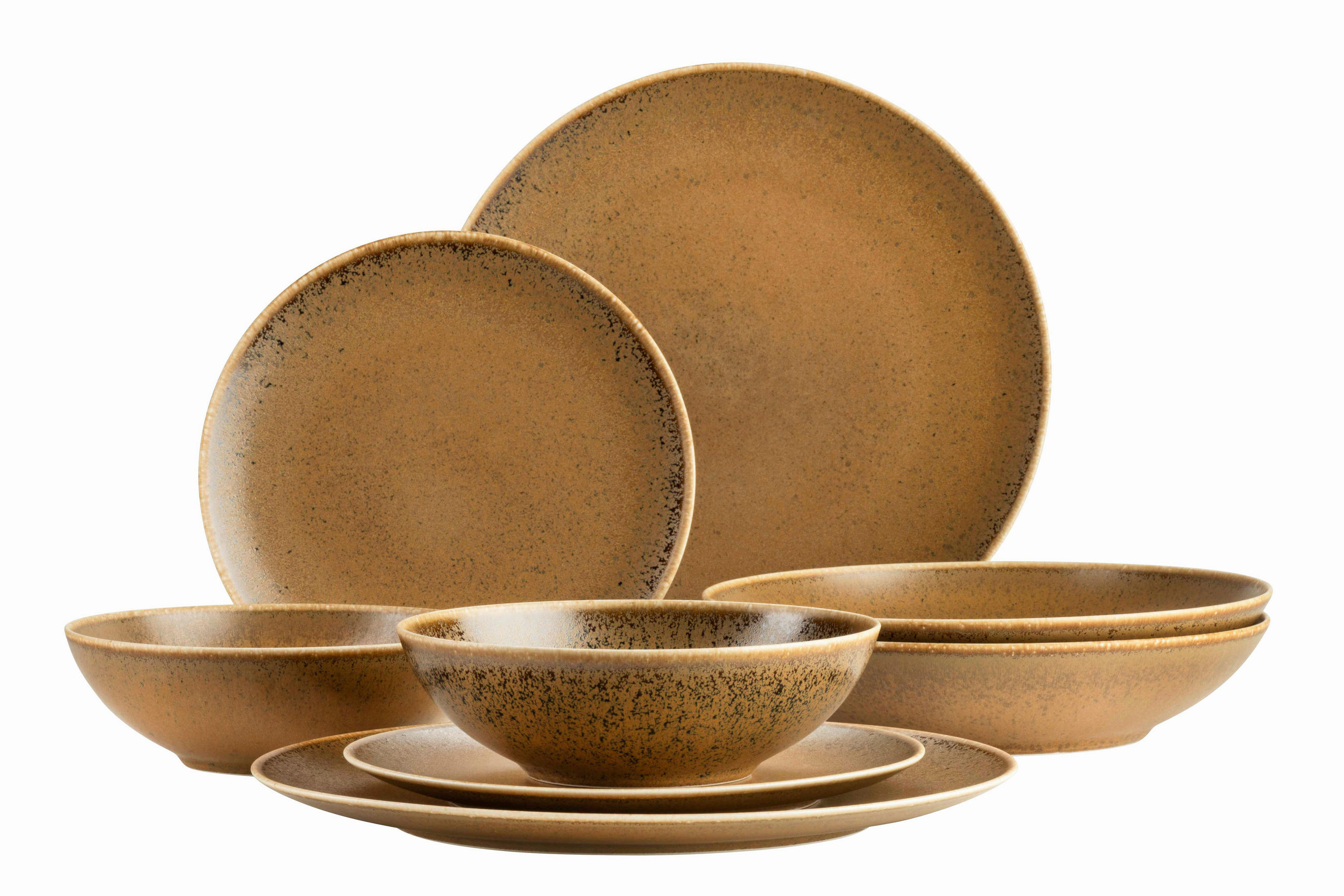 KOMBISERVICE 8-teilig  - Cognac, Basics, Keramik - Mäser