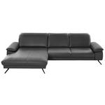ECKSOFA  in Echtleder Anthrazit  193/332 cm  - Anthrazit/Schwarz, Design, Leder/Metall (193/332cm) - Dieter Knoll