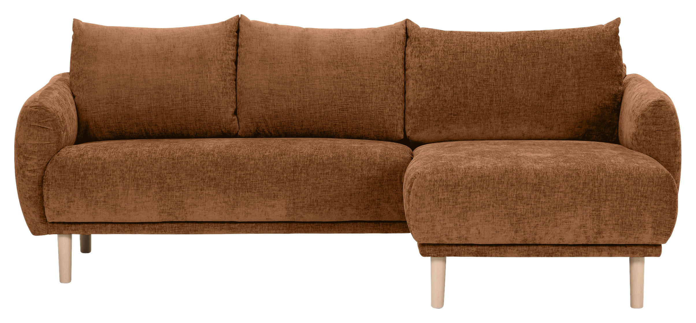 ECKSOFA Rostfarben Flachgewebe  - Rostfarben/Buchefarben, KONVENTIONELL, Holz/Textil (230/144cm) - Carryhome