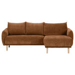 ECKSOFA Rostfarben Flachgewebe  - Rostfarben/Buchefarben, KONVENTIONELL, Holz/Textil (230/144cm) - Carryhome