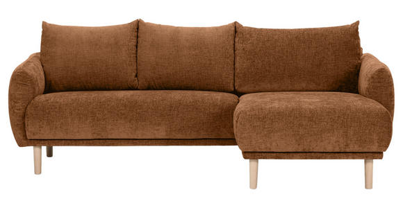 ECKSOFA Rostfarben Flachgewebe  - Rostfarben/Buchefarben, KONVENTIONELL, Holz/Textil (230/144cm) - Carryhome