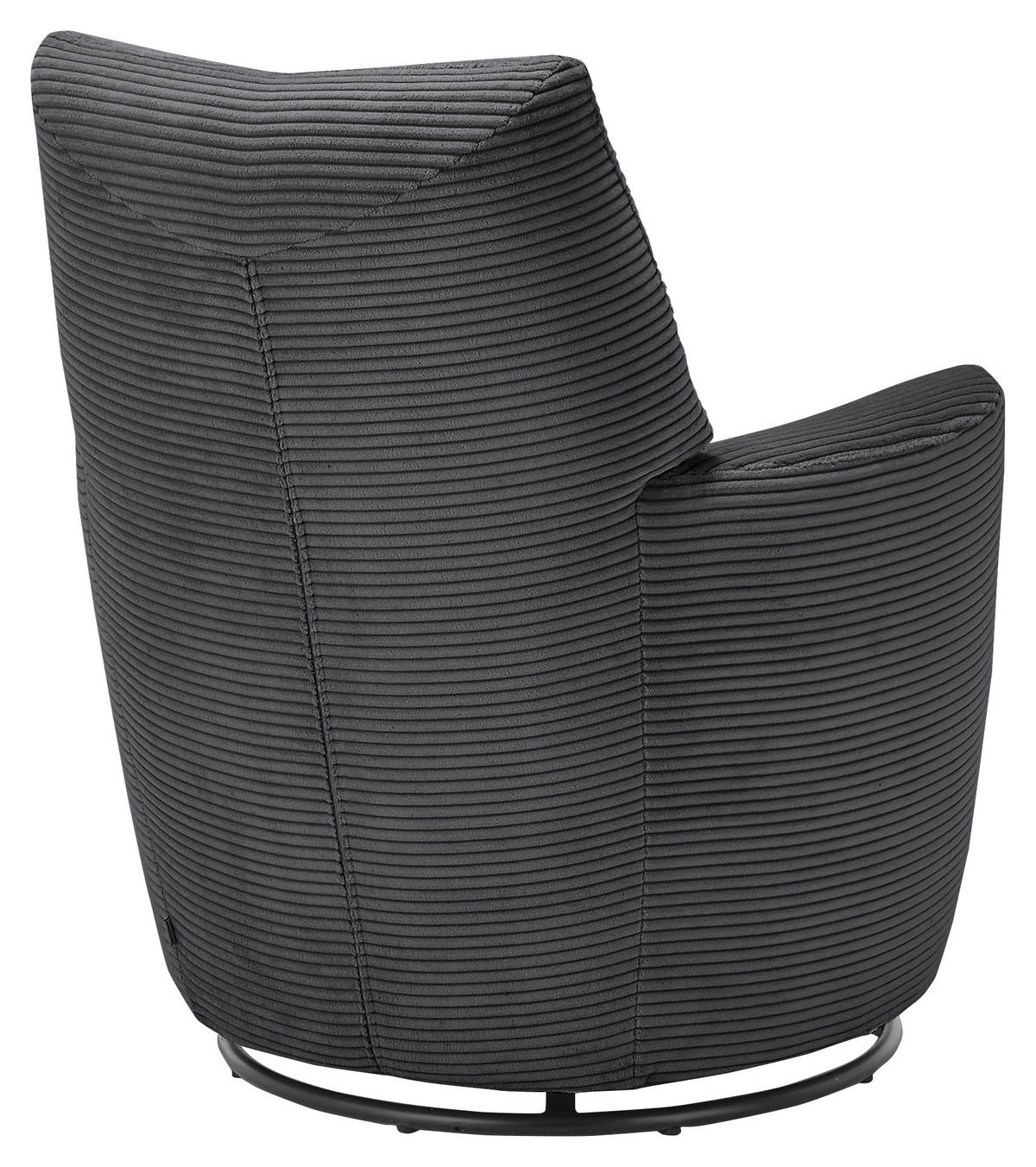 SESSEL Cord Dunkelgrau    - Dunkelgrau/Schwarz, Design, Textil/Metall (80/96/88cm) - SetOne by Musterring