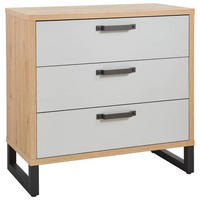 KOMMODE 91,6/89/45 cm  in Grau, Eichefarben  - Dunkelgrau/Eichefarben, Modern, Holzwerkstoff/Metall (91,6/89/45cm) - Xora
