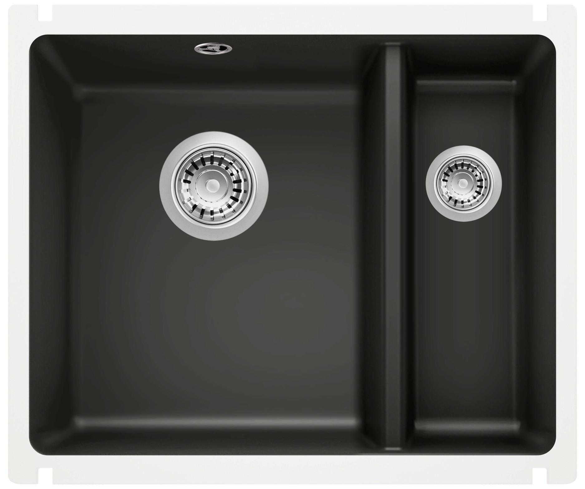 SPÜLE 106210  - Schwarz, Basics, Keramik (56,7/45,6/18,5+13cm) - HKT