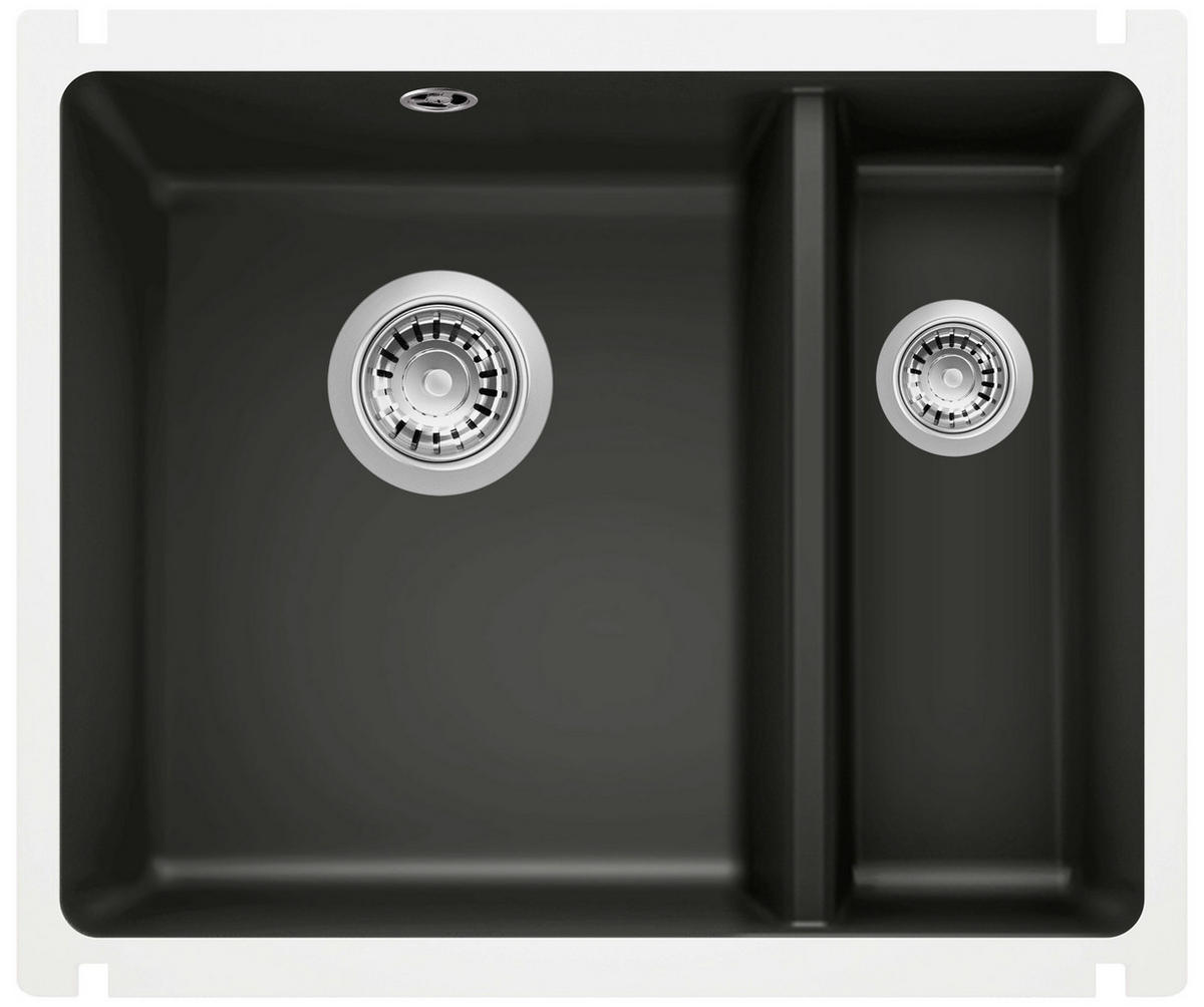 SPÜLE 106210  - Schwarz, Basics, Keramik (56,7/45,6/18,5+13cm) - HKT