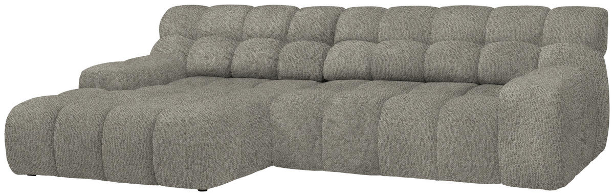 Ecksofa inkl. Funktion Graubraun Webstoff  - Graubraun/Schwarz, MODERN, Kunststoff/Textil (180/297cm) - Welnova