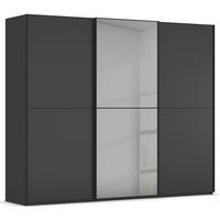 SCHWEBETÜRENSCHRANK 242/223/68 cm,  in Graphitfarben, Schwarz, 3 Tür(en)  - Schwarz/Graphitfarben, KONVENTIONELL, Glas/Holzwerkstoff (242/223/68cm) - Novel
