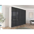 SCHWEBETÜRENSCHRANK 271/223/68 cm 4-türig Weiß, Schwarz  - Chromfarben/Schwarz, Design, Glas/Holzwerkstoff (271/223/68cm) - Novel