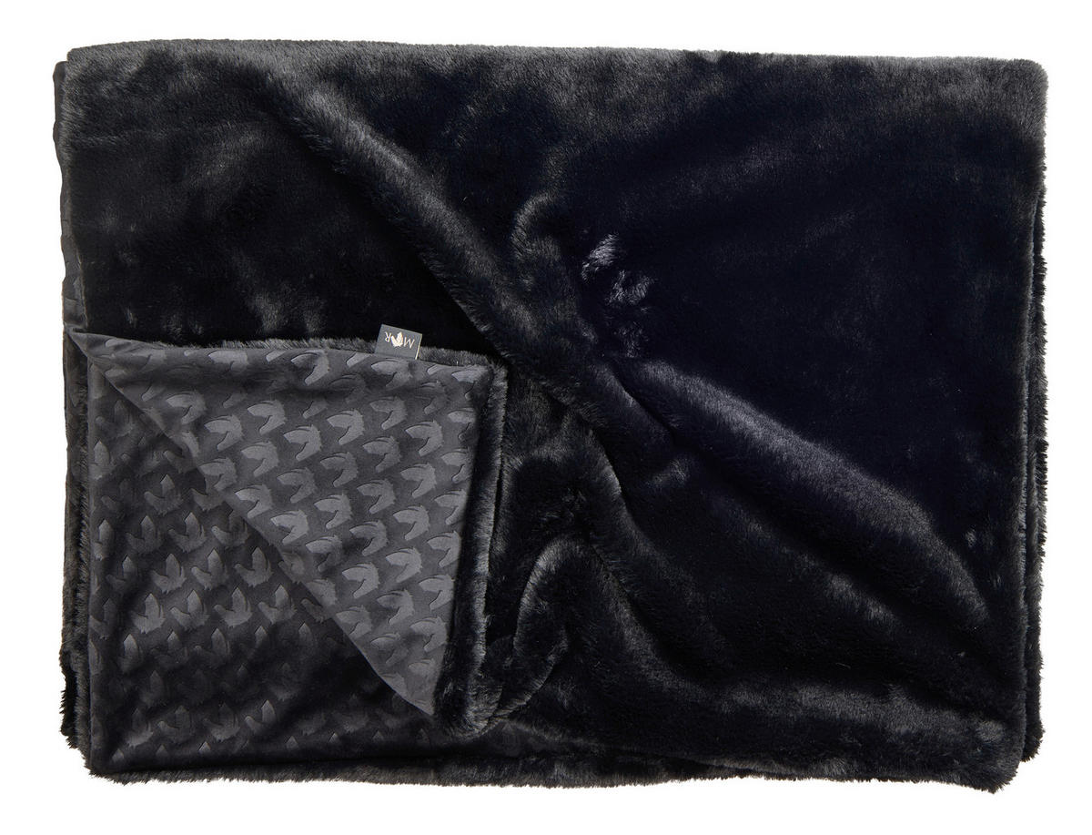FELLDECKE Marcel.Remus.Design-Felantix schwarz 140/200 cm  - Schwarz, Design, Textil (140/200cm)