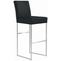 BARHOCKER Echtleder Schwarz Edelstahl Lederauswahl  - Schwarz, Design, Leder/Metall (47/112/60cm) - Musterring