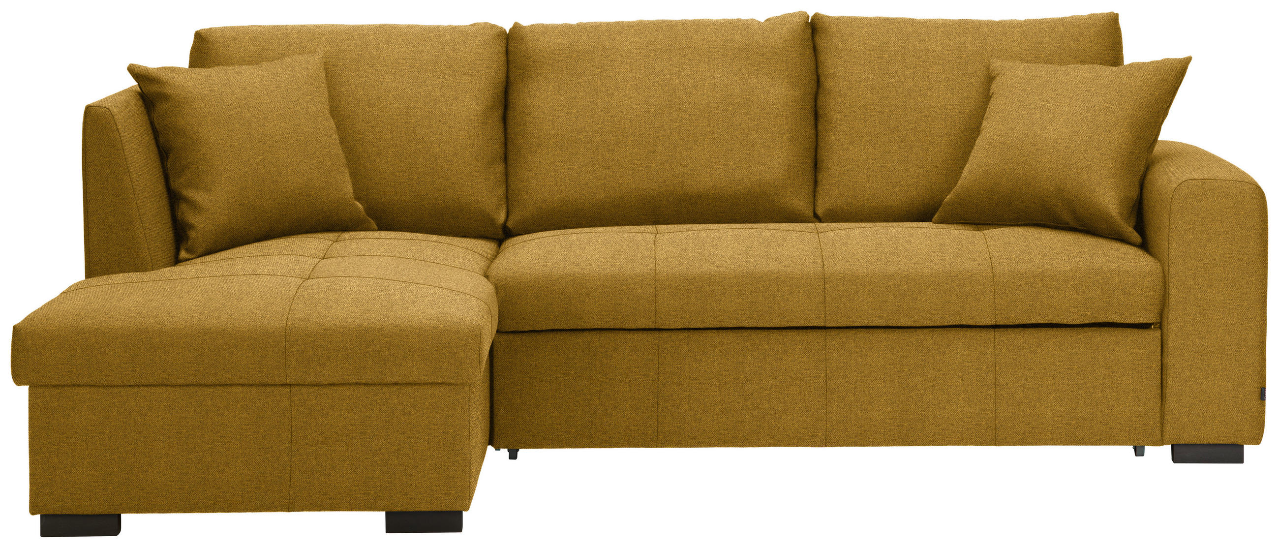 ECKSOFA inkl.Funktionen Dunkelgelb Webstoff  - Dunkelgelb/Schwarz, Design, Kunststoff/Textil (158/238cm) - Xora