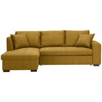 ECKSOFA in Webstoff Dunkelgelb  - Dunkelgelb/Schwarz, Design, Kunststoff/Textil (158/238cm) - Livetastic