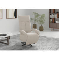 RELAXSESSEL Textil Creme  - Creme/Schwarz, Konventionell, Textil/Metall (74/112/82cm) - Sit & More