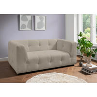 2-SITZER-SOFA in Mikrofaser Taupe  - Taupe/Schwarz, Design, Kunststoff/Textil (184/72/95cm) - Livetastic