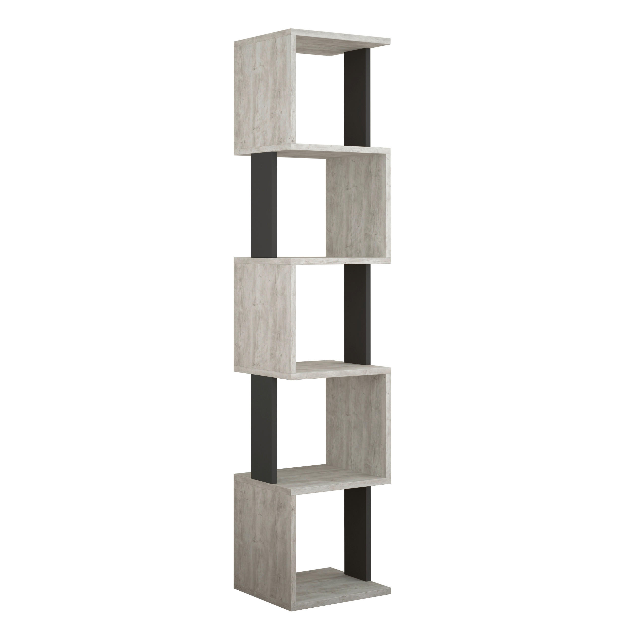 BOKHYLLA i 35/161/30 cm antracit, gråvit  - gråvit/antracit, Design, trämaterial (35/161/30cm) - Livetastic