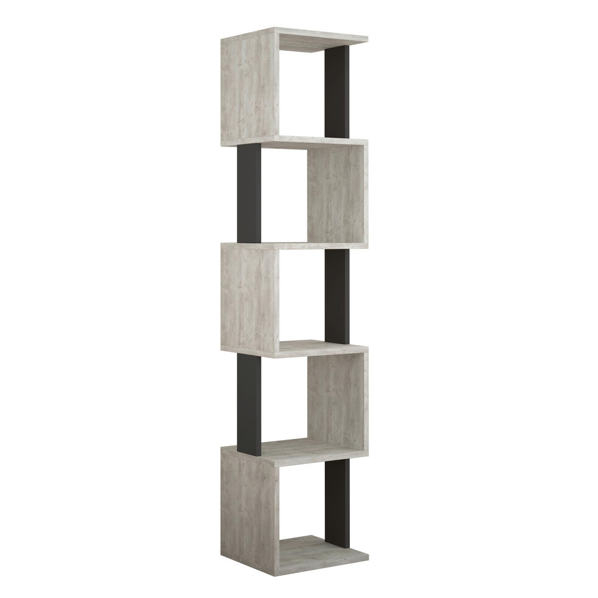 BOKHYLLA i 35/161/30 cm antracit, gråvit  - gråvit/antracit, Design, trämaterial (35/161/30cm) - Livetastic