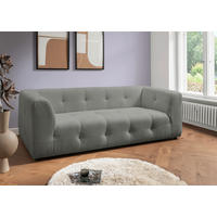 2,5-SITZER Mikrofaser Graubraun  - Graubraun/Schwarz, Design, Kunststoff/Textil (218/72/95cm) - Livetastic