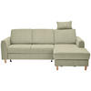 ECKSOFA Hellgrün Flachgewebe  - Buchefarben/Hellgrün, KONVENTIONELL, Holz/Textil (241/166cm) - Carryhome