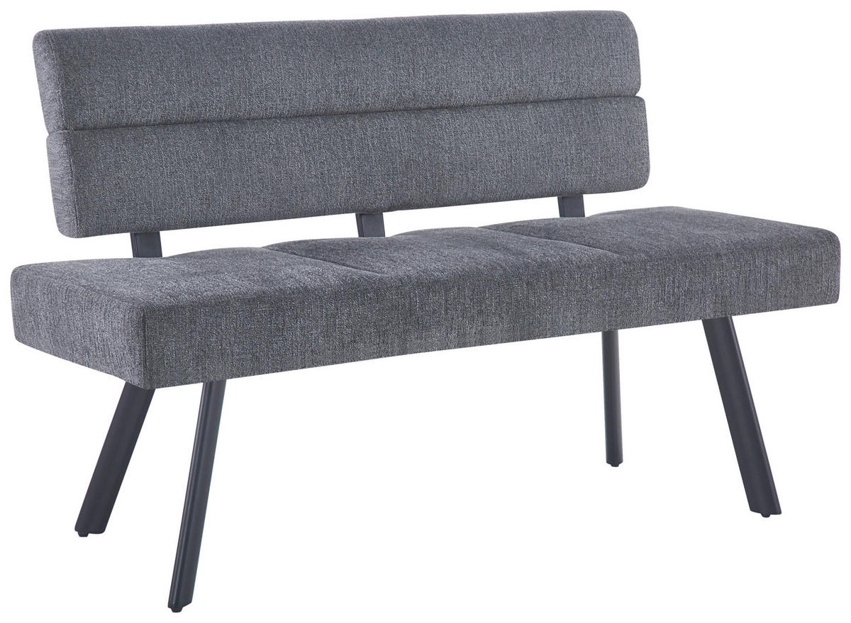 SITZBANK Metall, Textil Anthrazit  - Anthrazit/Schwarz, Konventionell, Textil/Metall (140/88/62cm) - MID.YOU