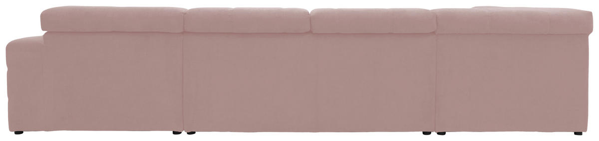 WOHNLANDSCHAFT Rosa Mikrofaser  - Schwarz/Rosa, Design, Kunststoff/Textil (228/359/175cm) - MID.YOU