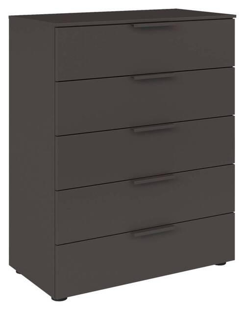 KOMÓD 80/100/42 cm  - grafitszürke/fekete, Modern, műanyag/faalapú anyag (80/100/42cm) - Rauch Möbel