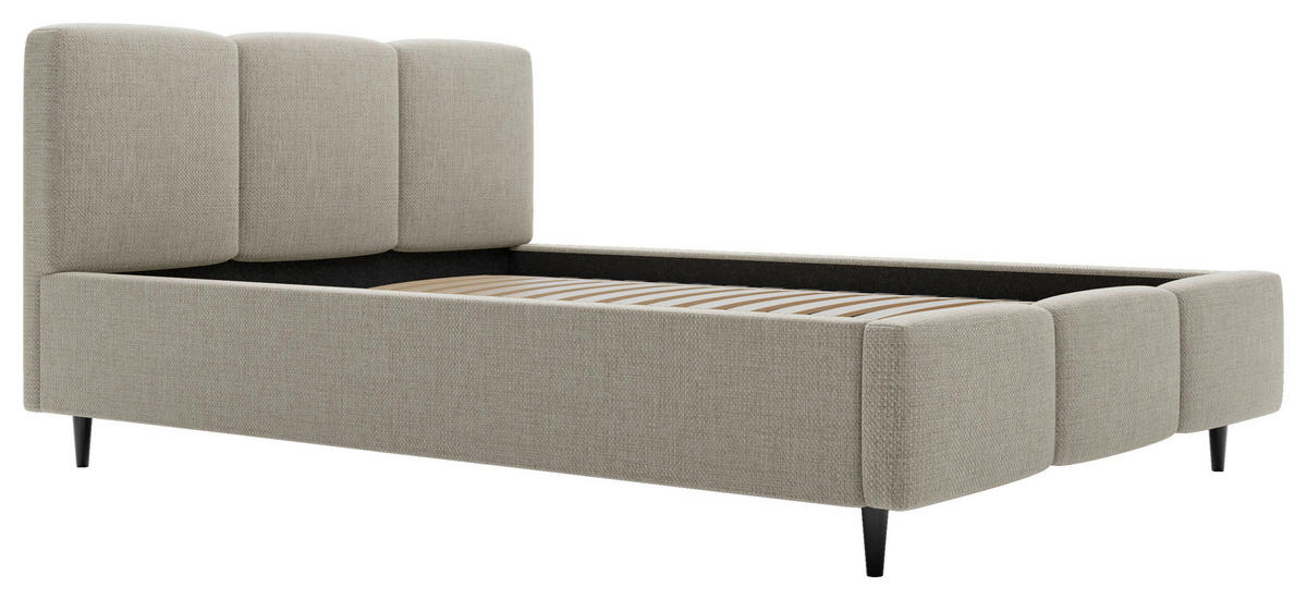POLSTERBETT Lattenrost, Bettkasten 160/200 cm  in Taupe  - Taupe/Schwarz, Design, Holz/Textil (160/200cm) - Boxxx