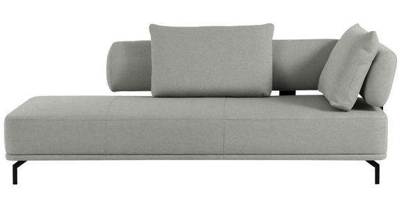 RÉCAMIERE Palio in Flachgewebe Weiß, Hellgrau  - Hellgrau/Schwarz, Design, Textil/Metall (227/89/101cm) - Dieter Knoll