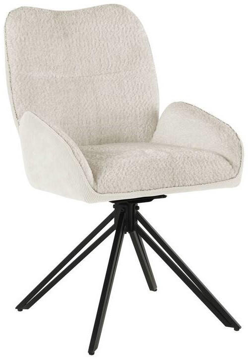 ARMLEHNSTUHL  in Eisen Chenille, Cord  - Beige/Schwarz, LIFESTYLE, Holz/Textil (54/87/62cm) - MID.YOU