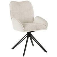 ARMLEHNSTUHL  in Eisen Chenille, Cord  - Beige/Schwarz, LIFESTYLE, Holz/Textil (54/87/62cm) - MID.YOU