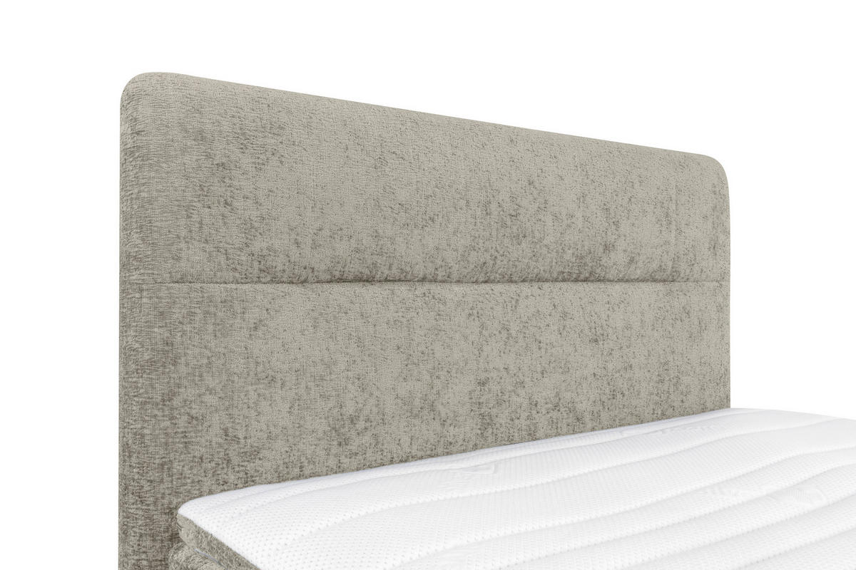 BOXSPRINGBETT 140/200 cm  in Hellgrau  - Hellgrau/Schwarz, Design, Textil/Metall (140/200cm) - Esposa
