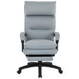 CHEFSESSEL Mikrofaser Hellgrau  - Hellgrau/Schwarz, MODERN, Kunststoff/Textil (63,5/114-122/70cm) - Venda