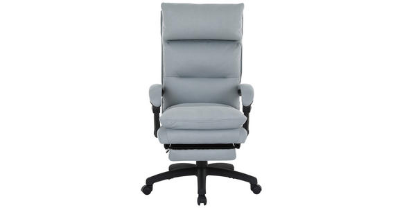 CHEFSESSEL in Mikrofaser Hellgrau - Hellgrau/Schwarz, MODERN, Kunststoff/Textil (63,5/114-122/70cm) - Venda