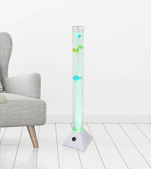 LAMPADAR CU LED - argintiu/străveziu, Basics, plastic (19/19/90cm) - Globo