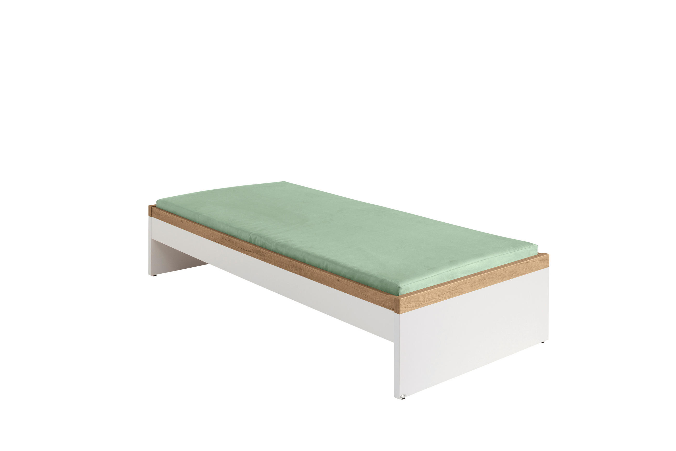 BETT 90/200 cm  in Weiss, Eichefarben   - Weiss/Eichefarben, Konventionell, Holzwerkstoff (90/200cm) - Paidi