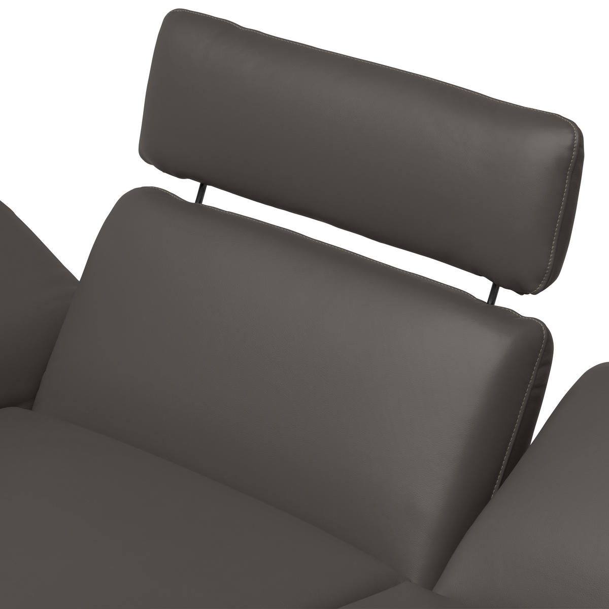 ECKSOFA in Echtleder Dunkelbraun  - Dunkelbraun/Beige, Design, Leder/Metall (150/242cm) - Koinor