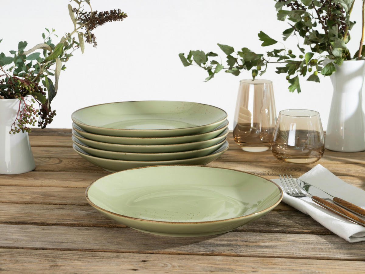 SPEISETELLERSET 27 cm  - Grün, Trend, Keramik (27cm) - Creatable