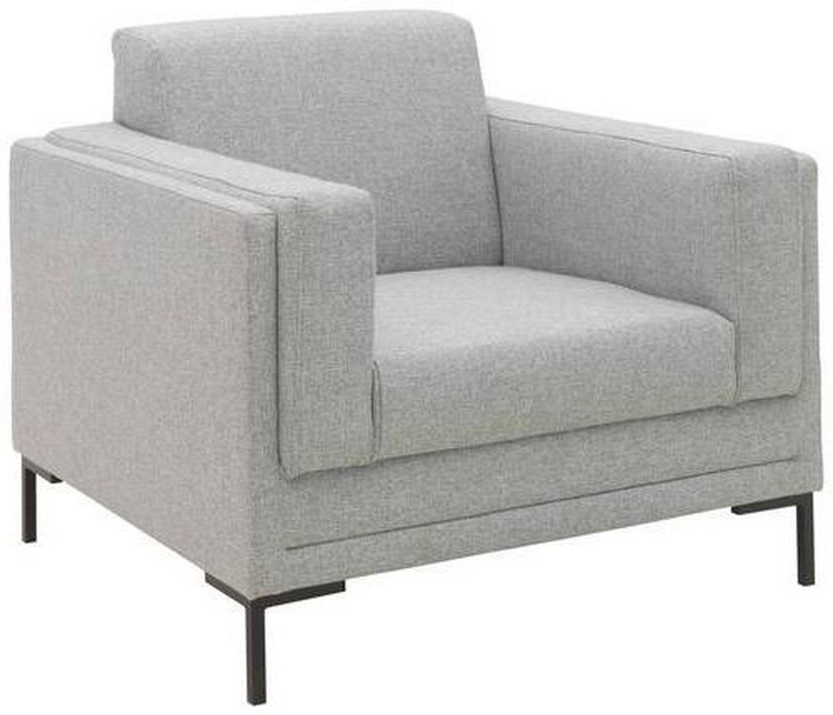 SESSEL in Webstoff Silberfarben  - Silberfarben/Schwarz, Design, Textil/Metall (97/82/90cm) - LOOKS by W.Joop